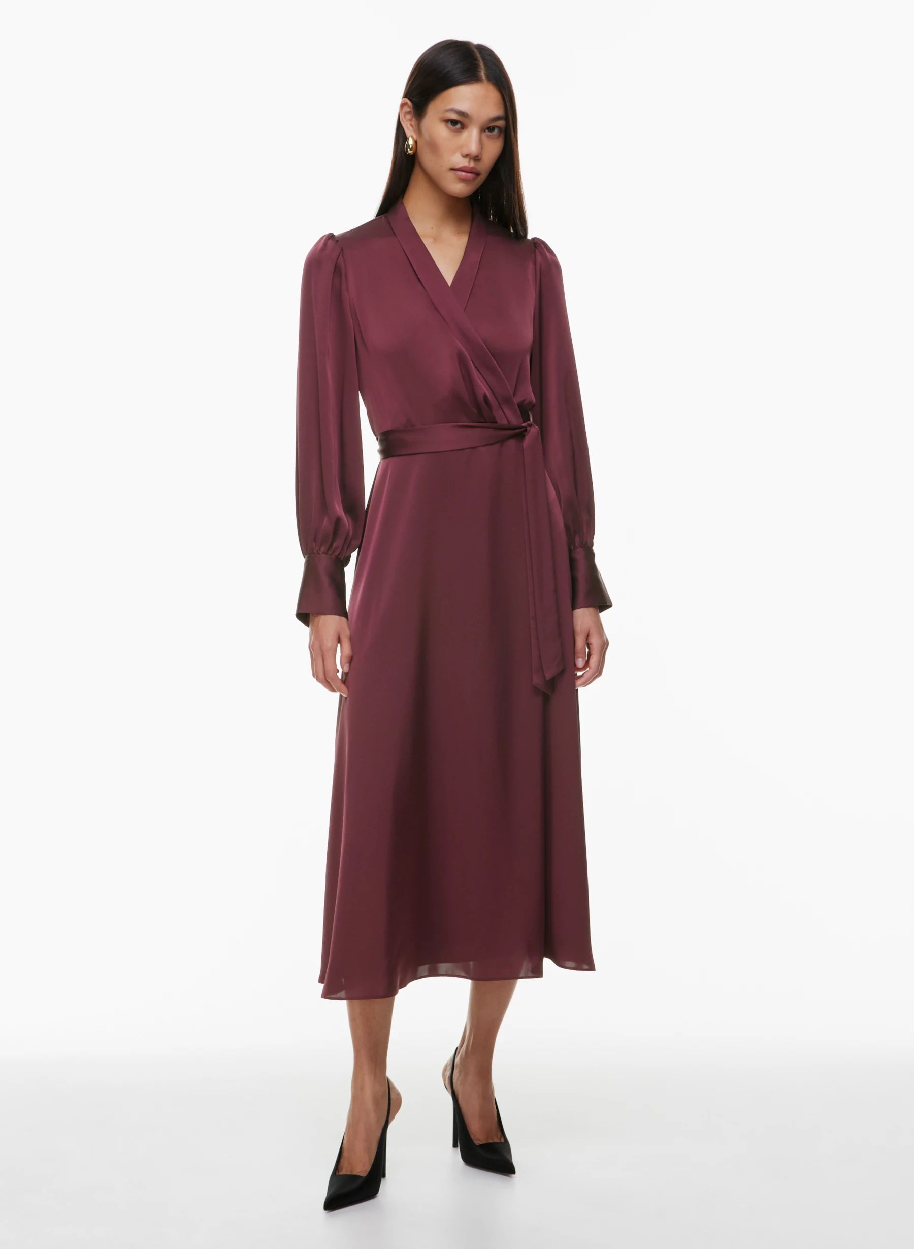 HYDE SATIN MIDI DRESS | Aritzia