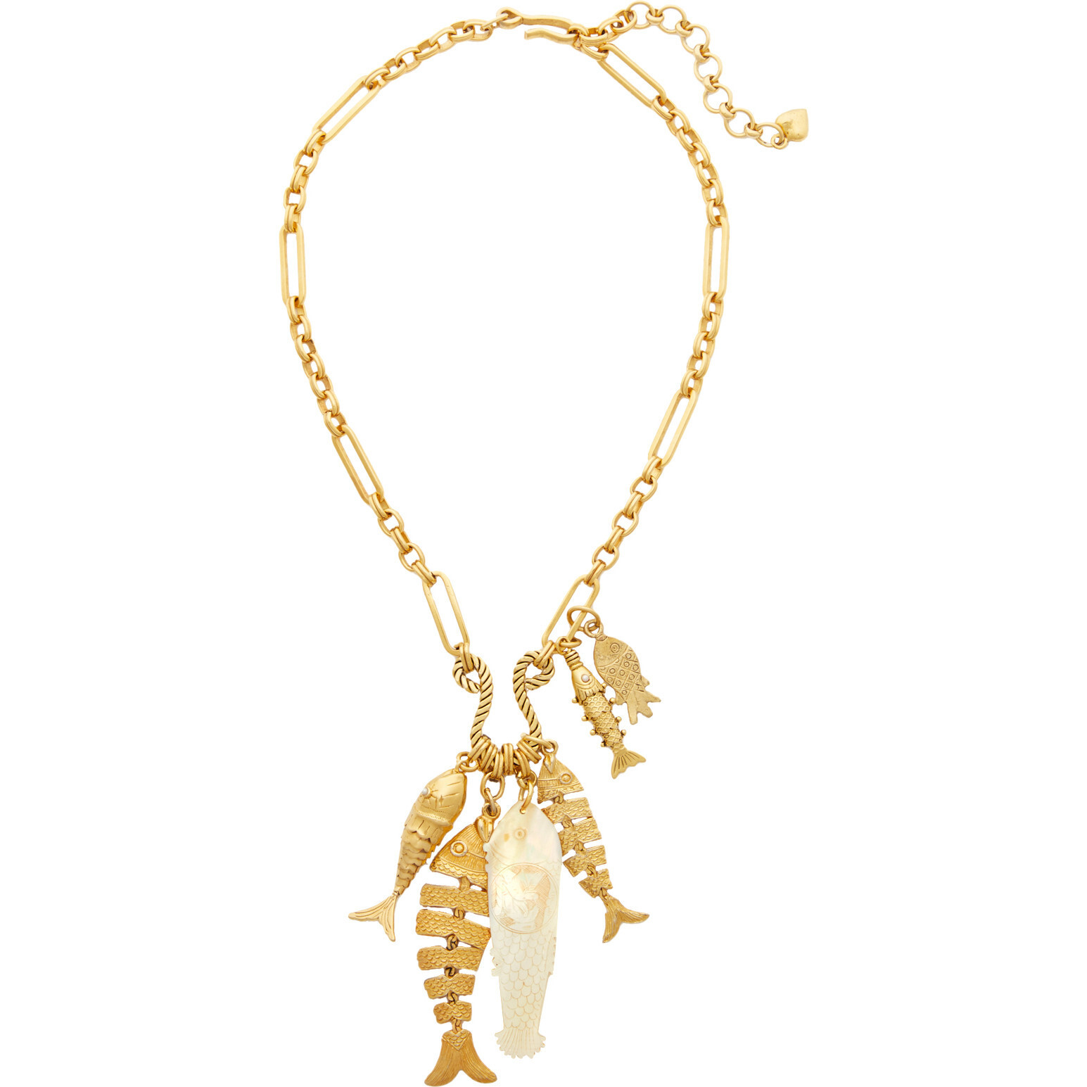 Women's Go Fish Adjustable Hook Necklace, Gold | Maisonette
