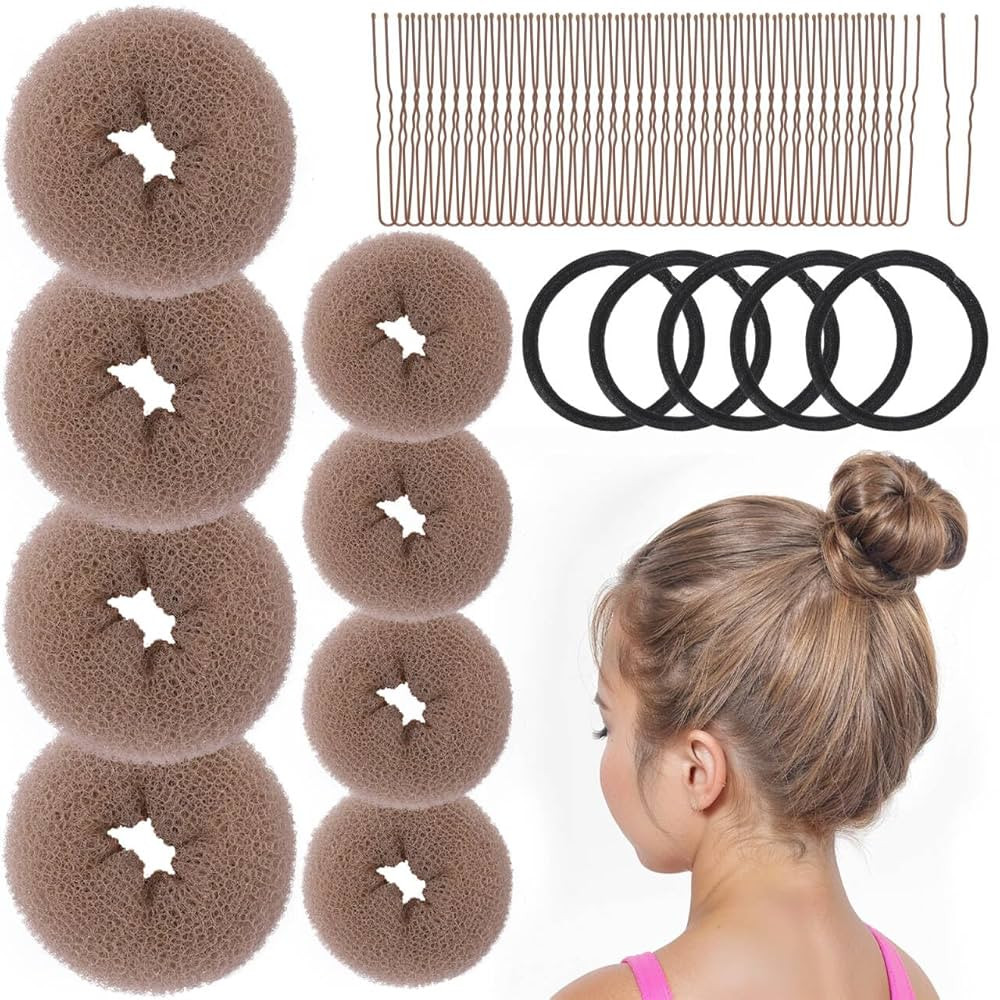 FANDAMEI Donut Bun Makers- 4PCS Extra Small 4 PCS Small Hair Bun Maker for Kids, Ballet Bun Donut... | Amazon (US)
