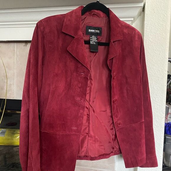 Burgundy Red Suede Blazer Jacket | Poshmark