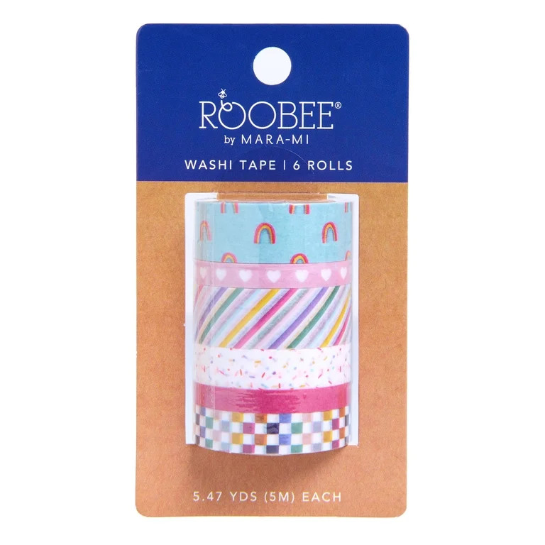 Roobee by Mara Mi Rainbow Washi Tape Set - 6 Rolls for Scrapbooking & Crafts | Walmart (US)