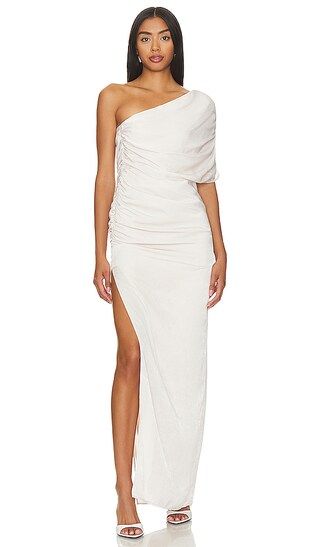 Hayden Gown in Champagne Beige | Revolve Clothing (Global)