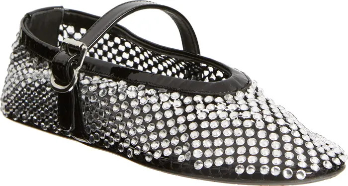 Alaïa Rhinestone Mesh Ballerina Flat (Women) | Nordstrom | Nordstrom