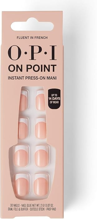 OPI On Point Press On Nails | Short Round, Squoval, Almond & Nail Art Press On Nails | 30 Count w... | Amazon (US)