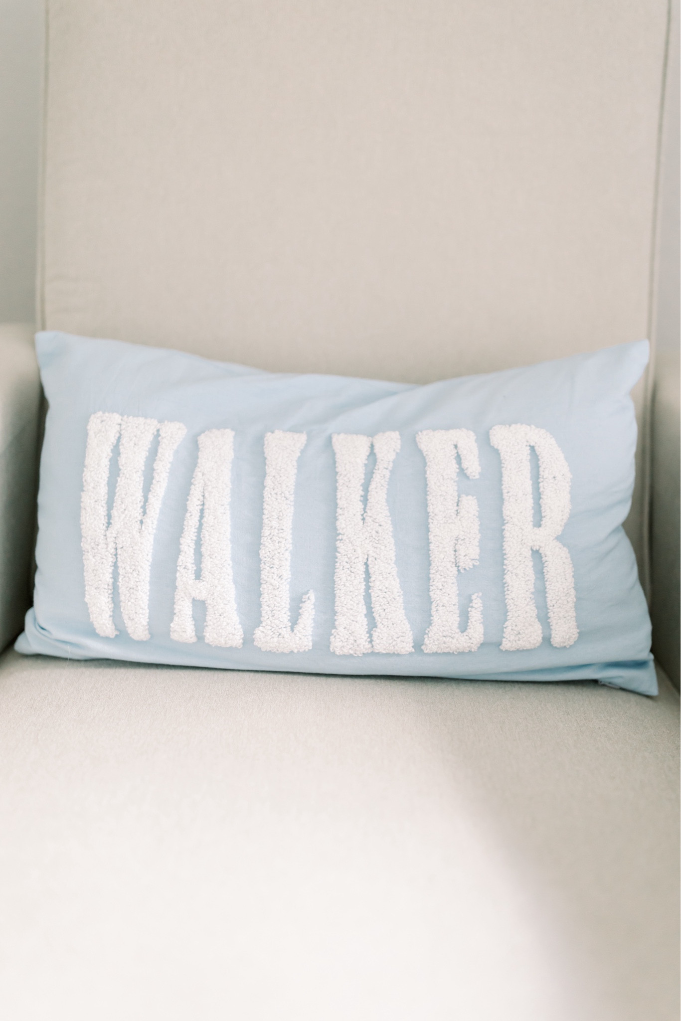 Nursery pillow cover! 🩵🤍 #boynursery #nurserydecor #nurserypillow 

#LTKBaby #LTKBump #LTKHome