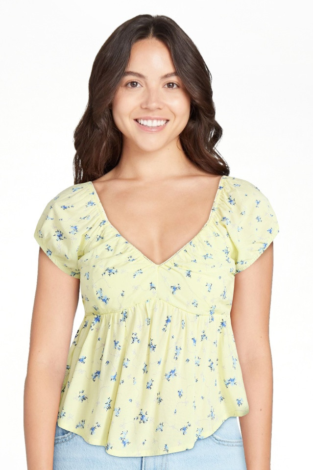 No Boundaries Picot Trim Babydoll Top, Women’s XXS-XXL | Walmart (US)