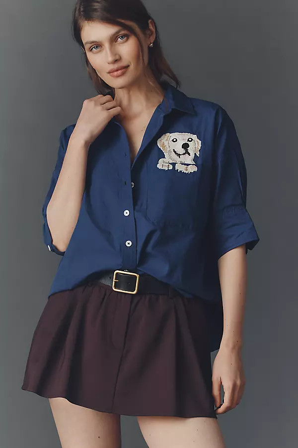The Mabel Boxy Oxford Shirt by Maeve Top | Anthropologie (US)