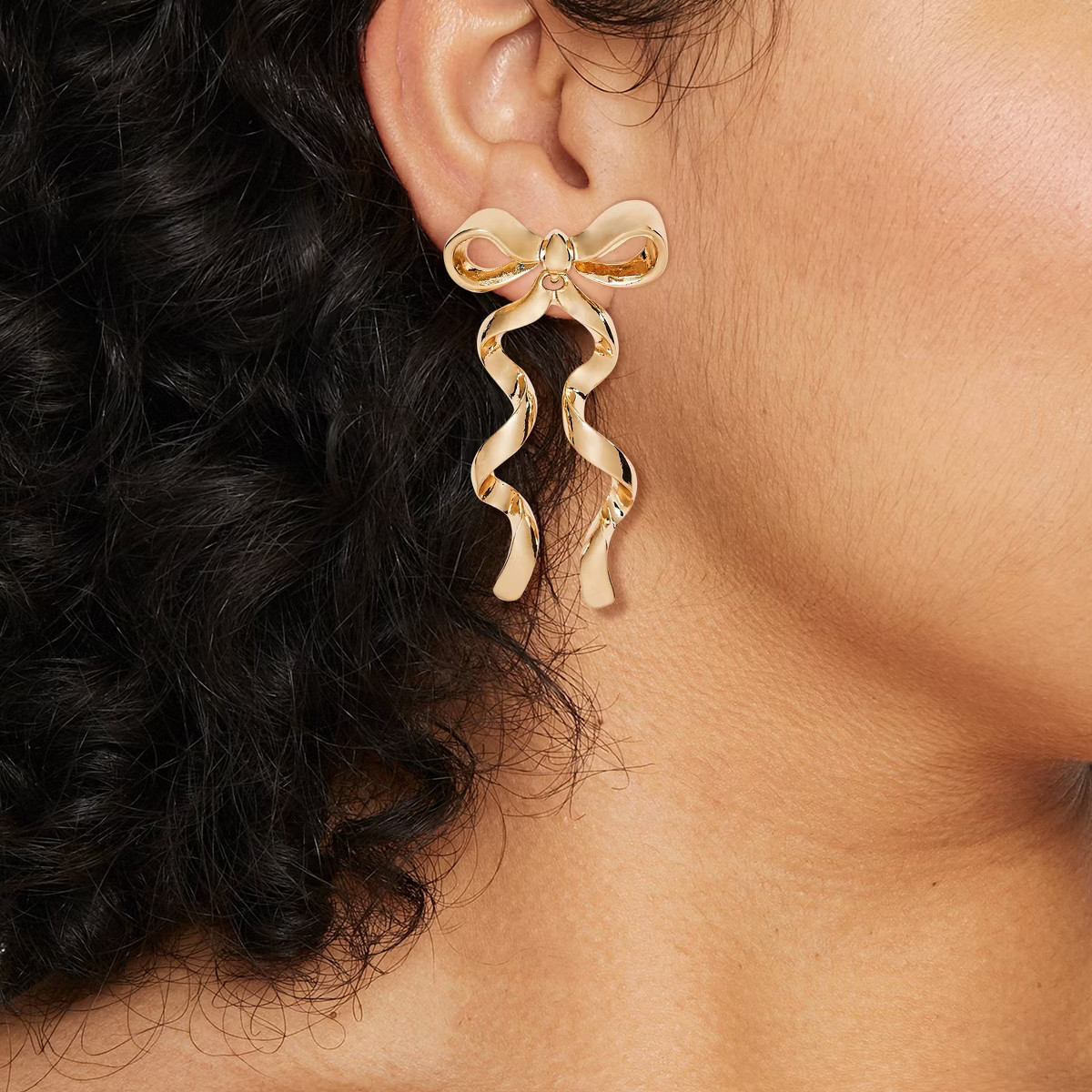 SUGARFIX by BaubleBar Bow Statement Stud Earrings - Gold: Zinc Material, Post Closure, 2" Length,... | Target