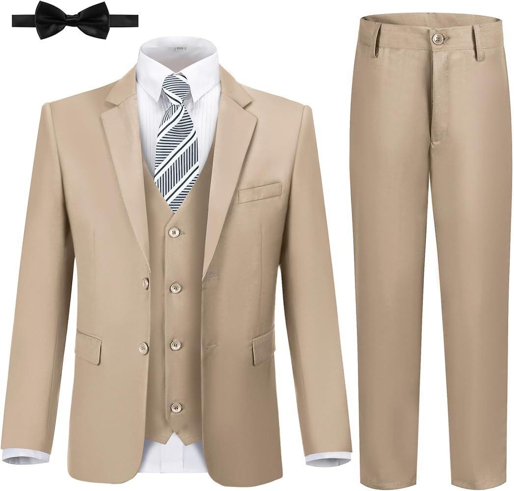 Boy's Formal Suit Set Slim Fit Kids Tuxedo Suits for Wedding Teen Toddler Boy Dress Suit Outfit | Amazon (US)