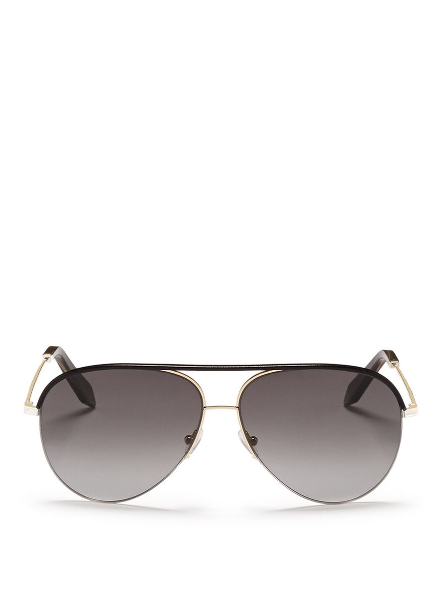 'Classic Victoria' leather brow bar aviator sunglasses | Lane Crawford (US)