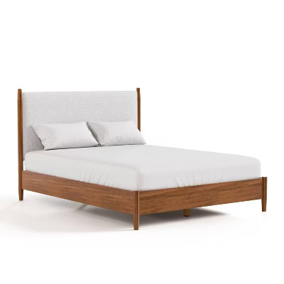 HOMES: Inside + Out Queen Riverstone Mid-Century Modern Platform Bed with Headboard Boucle | Target