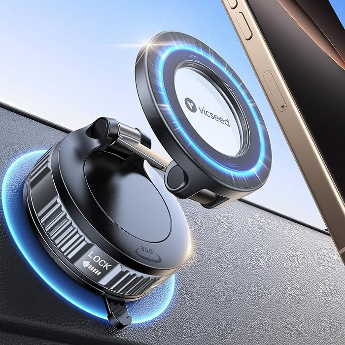 VICSEED 2026 Upgraded Car Phone Holder for Magsafe Car Mount [85 LBS Strongest Suction] Vacuum Ma... | Amazon (US)