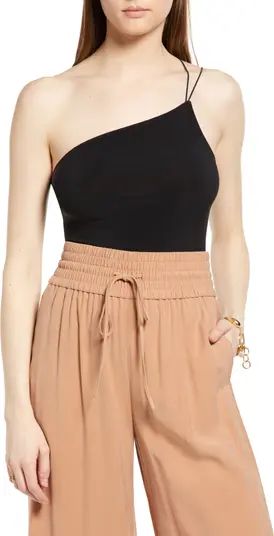 Open Edit Asymmetric Strap Thong Bodysuit | Nordstrom | Nordstrom