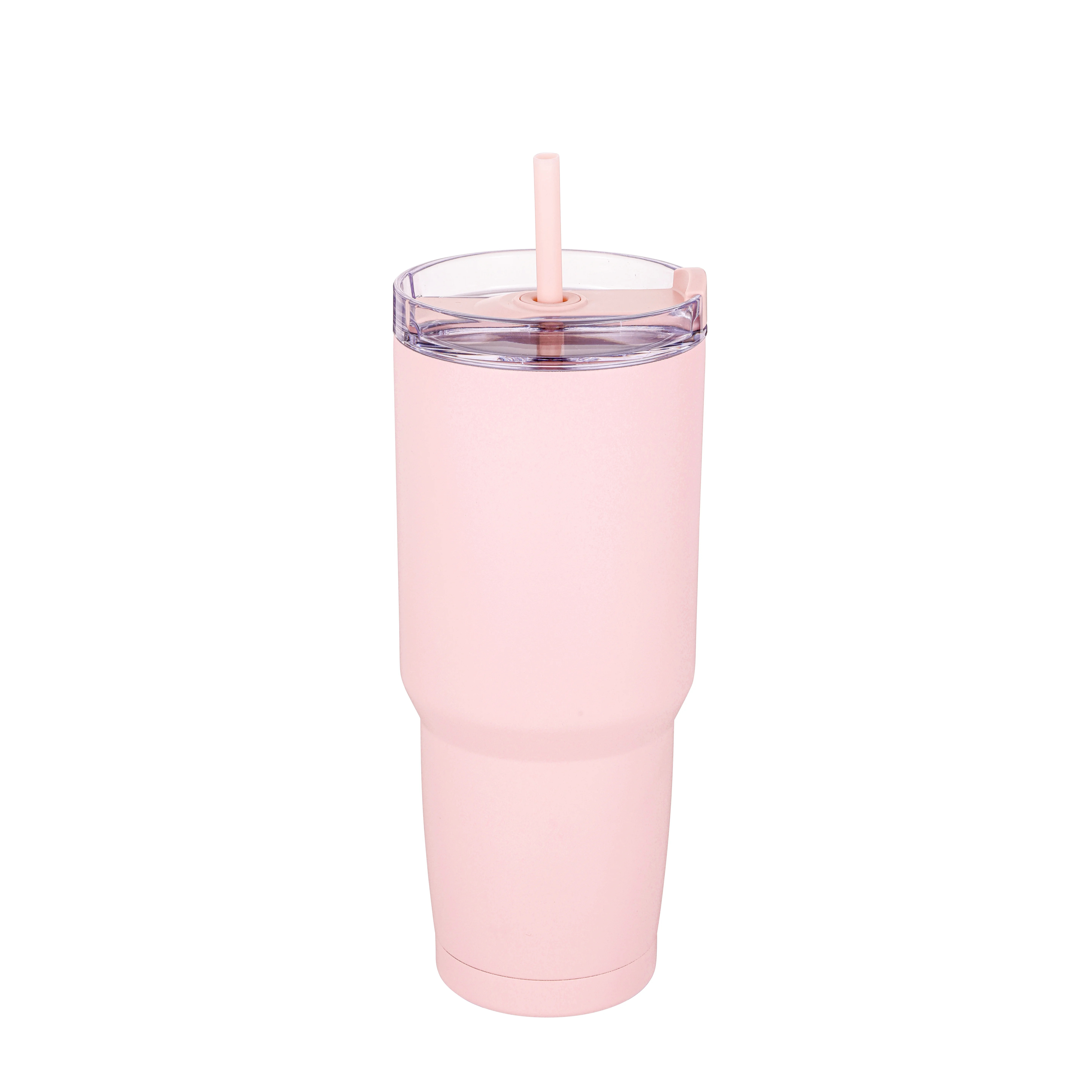 Mainstays  30 fl oz Stainless Steel Tumbler , 2 in 1 Function Lid，Pink Color | Walmart (US)