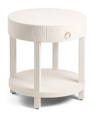 24in Sadia Round One Drawer Side Table | Marshalls