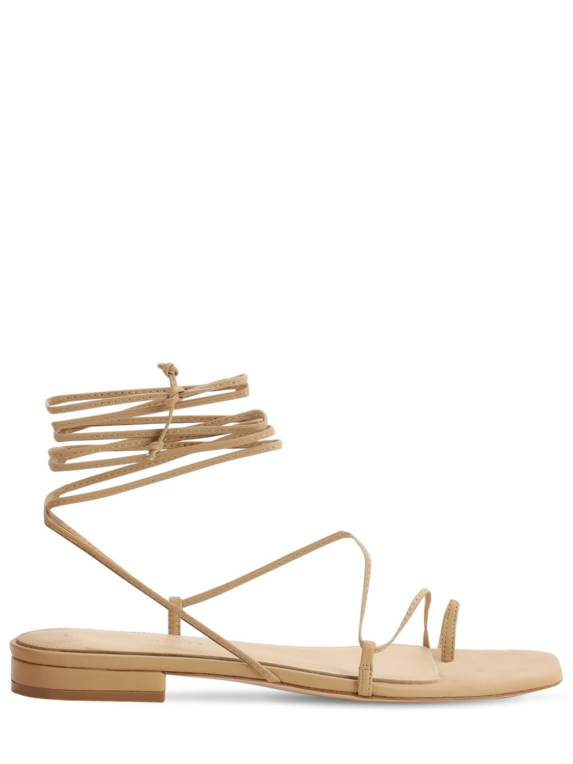 Studio Amelia - 10mm leather lace-up sandals - Nude | Luisaviaroma | Luisaviaroma
