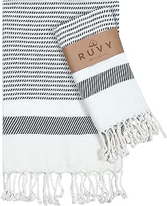 Ruvy Home Basics Turkish Hand Towels for Bathroom Set of 2 | 18"x40", Cotton | Bathroom Hand Towe... | Amazon (US)