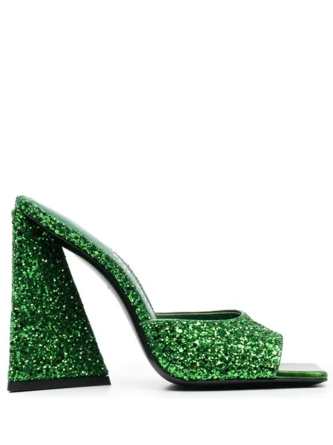 The Attico Luz 105mm Glitter Sandals - Farfetch | Farfetch Global