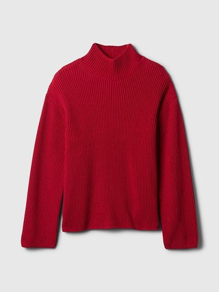 Oversized Split-Hem Mockneck Sweater | Gap (US)