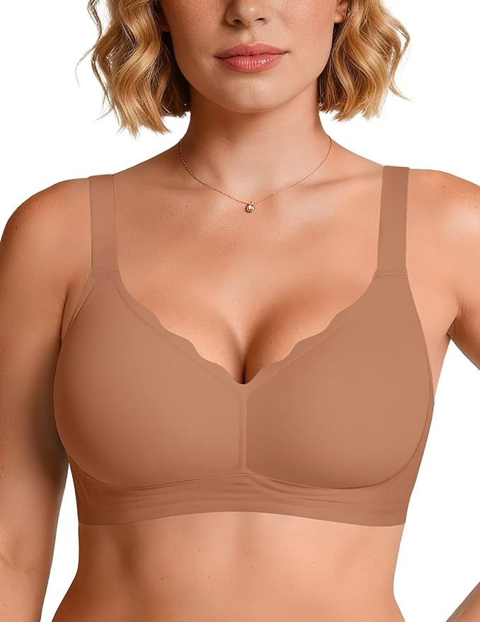 Vertvie Women Seamless Jelly Bras No Underwire Supportive Wireless Push Up Full Coverage Bralette... | Amazon (US)