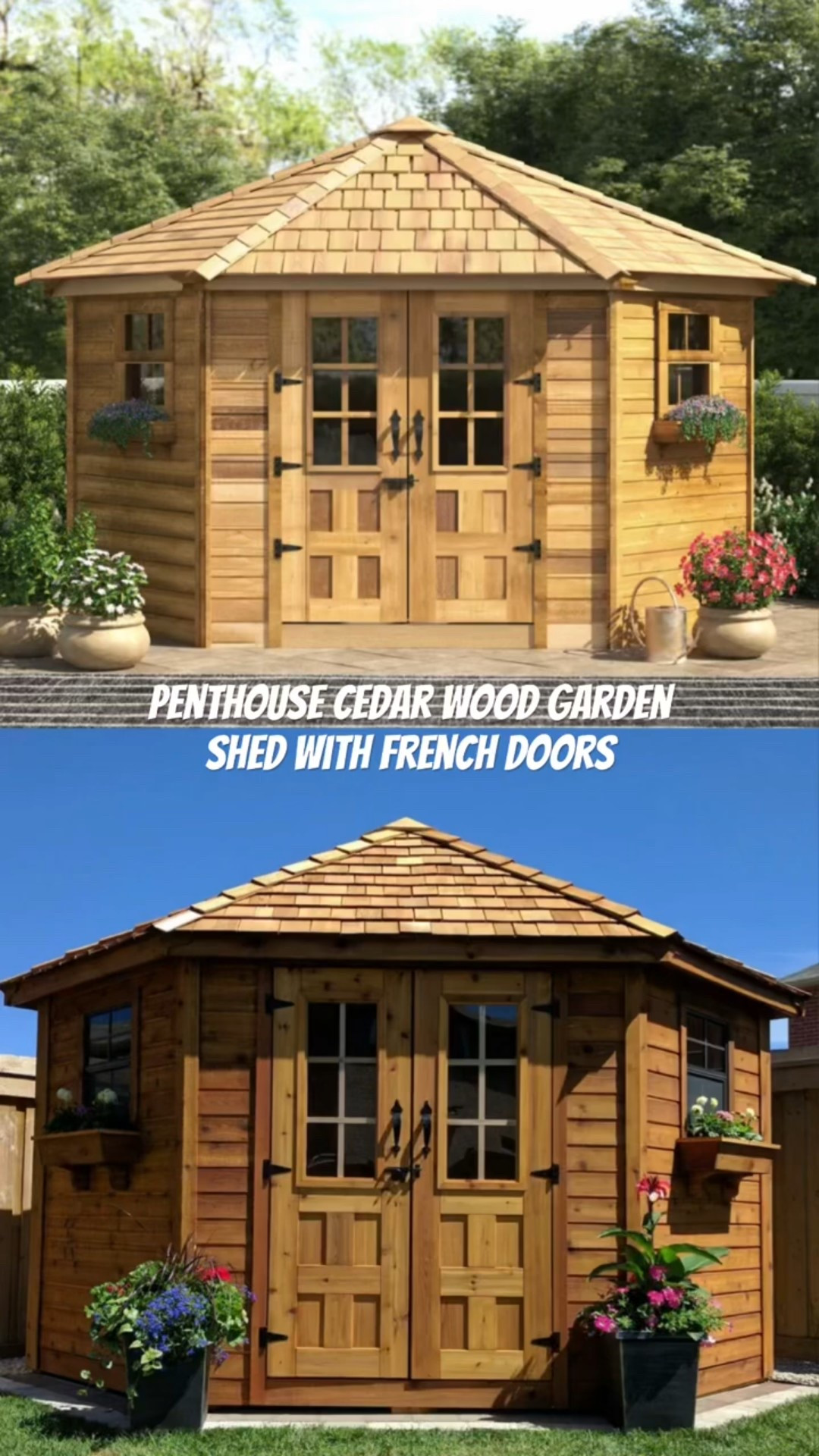 Penthouse Cedar Wood Garden Shed with French Doors

The 9 ft. x 9 ft. Penthouse Garden Shed is so much more than a shed. This beautiful 5 sided shed structure can serve as an outdoor dining room, a poolside cabana, or a fun backyard retreat for you or the kids. Whatever you choose, the quality features of the Penthouse can accommodate. Made with attractive, sturdy, and beautiful Western Red Cedar, known for its natural durability to the elements, means it will remain an attractive feature in your backyard for many years to come.


#LTKStyleTip #LTKHome