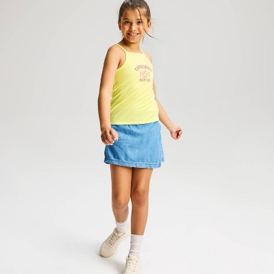 Girls' Fitted Jersey Tank Top - Cat & Jack™ Lemon Yellow XS | Target