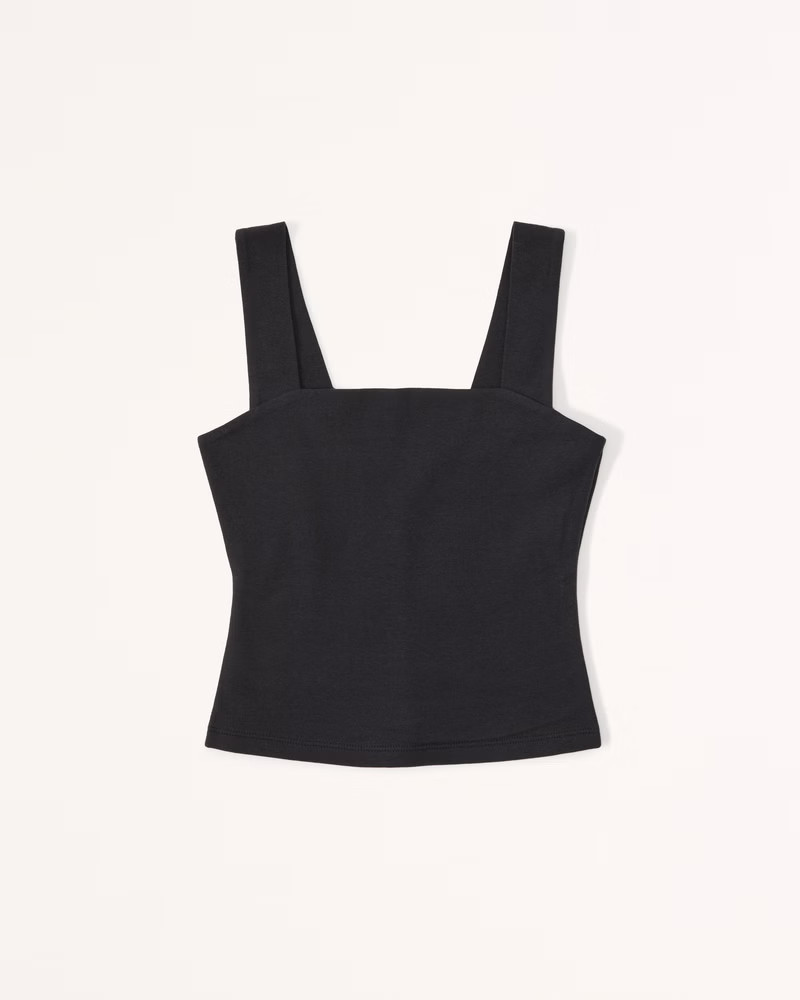 Cotton Seamless Fabric Squareneck Tank | Abercrombie & Fitch (US)