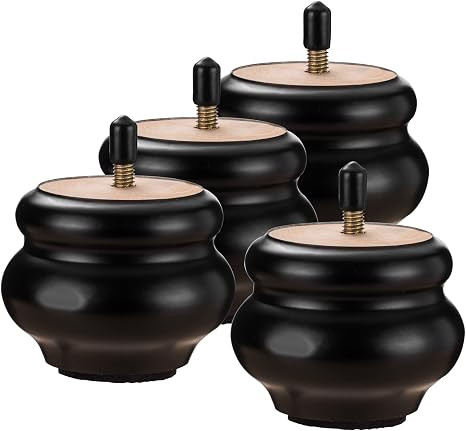 Round Wooden Furniture Legs Gourd-Shaped Sofa Legs 4pcs Set Suitable for Bed, Cabinet Coffee Tabl... | Amazon (US)