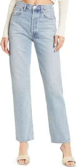 '90s Pinch High Waist Straight Leg Organic Cotton Jeans | Nordstrom