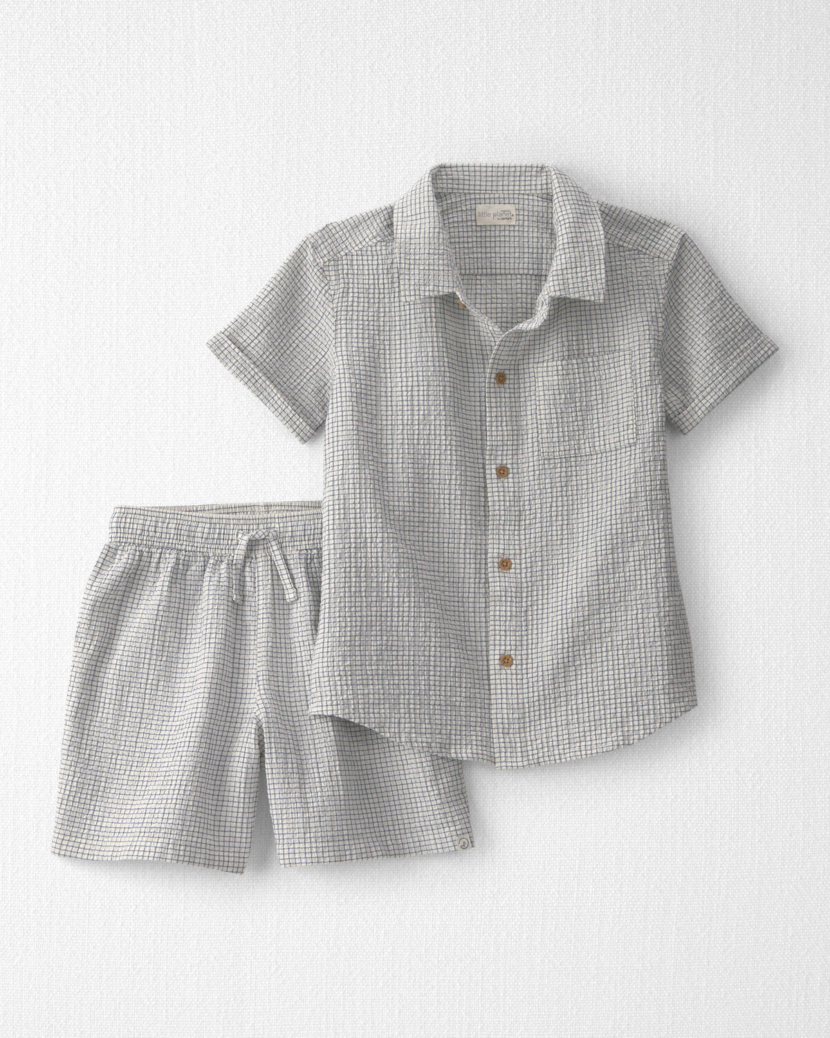 Boys 2-Piece Organic Cotton Seersucker Gauze Top & Short Set | Carter's Inc