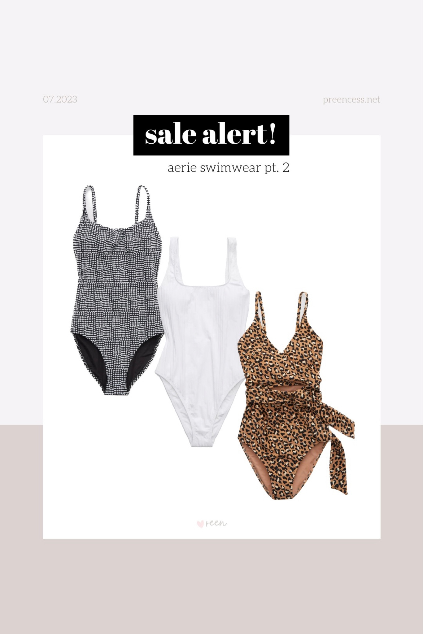 Sale alert: Aerie swimsuits are currently 30-50% off until July 11th.

As promised, here are some one-piece swimsuit picks that are currently discounted for the sale.

In case you missed it, I also shared some two-piece sets in part 1 so make sure to check those out as well!

Follow my shop @reen on the @shop.LTK app to shop this post and get my exclusive app-only content!

#LTKswim #LTKFind #LTKsalealert