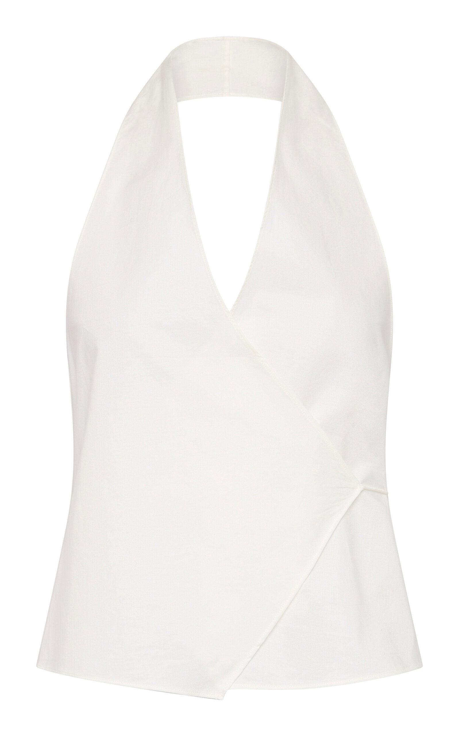 Cotton Oxford Wrap Halter Top | Moda Operandi (Global)
