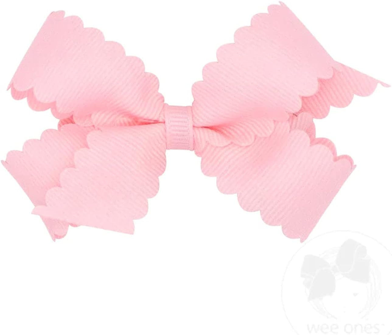 Wee Ones Girl's Grosgrain Bow with Scalloped Edge on a WeeStay No-Slip Hair Clip, Bow Sizes Mini ... | Amazon (US)