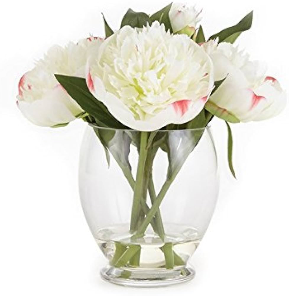 Peony 9" Arrangement in VASE White | Amazon (US)