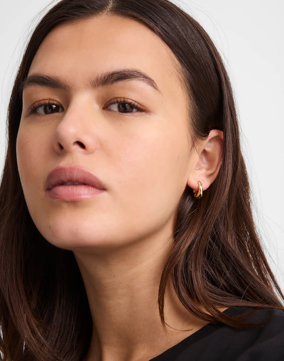 Hammered Puffy Huggie Hoop Earrings | Madewell