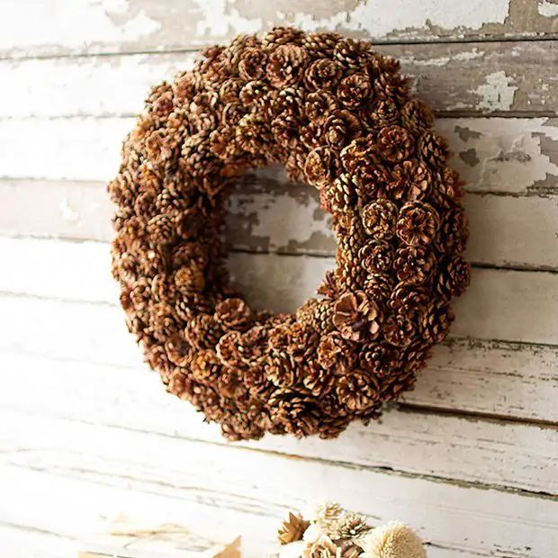 Nothing But Pinecones Faux Decorative Wreath | Antique Farm House