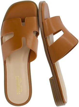 CUSHIONAIRE Voyage Cutout Strap Slides for Women, Slip On Summer Flats, Trendy Footwear, Comforta... | Amazon (US)