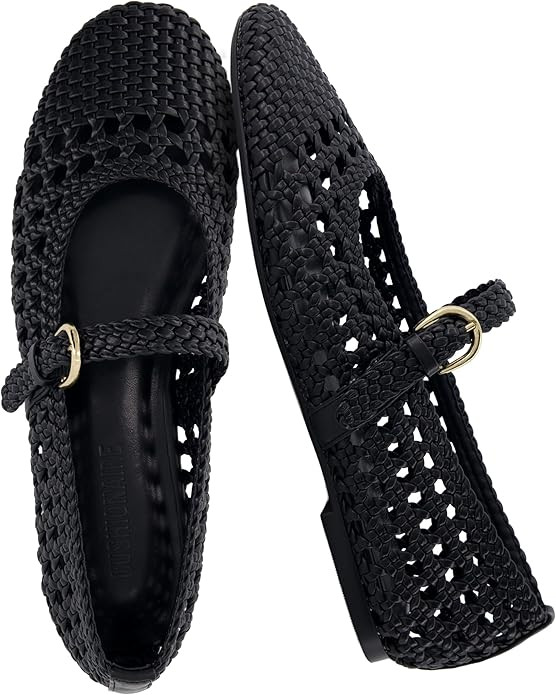 CUSHIONAIRE Windsor Woven Womens Flats with Adjustable Strap – Comfortable Mary Jane Ballet Fla... | Amazon (US)