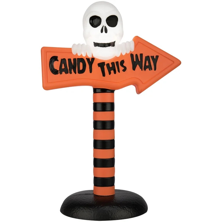 18\u201d Lighted Blow Mold Sign Candy This Way (White) | Walmart (US)