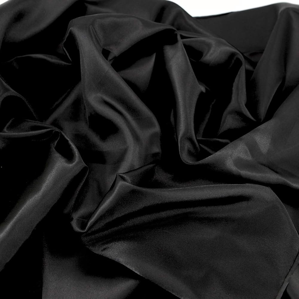 Satin Fabric Black Color for Wedding Dress Decoration DIY Crafts 60” by 1 Yard | Amazon (US)