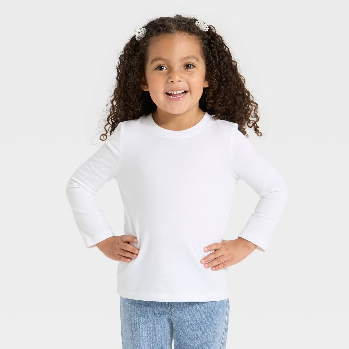 Toddler Girls' Long Sleeve Solid T-Shirt - Cat & Jack™ | Target