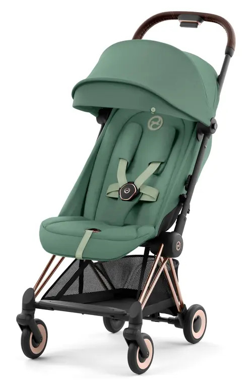 CYBEX Coya Rose Gold Ultracompact Travel Stroller in Leaf Green at Nordstrom | Nordstrom