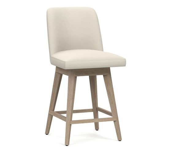 Layton Leather Swivel Stool | Pottery Barn (US)