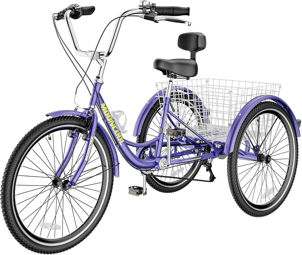 Slsy Adult Tricycles 7 Speed, Adult Trikes 20/24/26 inch 3 Wheel Bikes, Three-Wheeled Bicycles Cr... | Amazon (US)