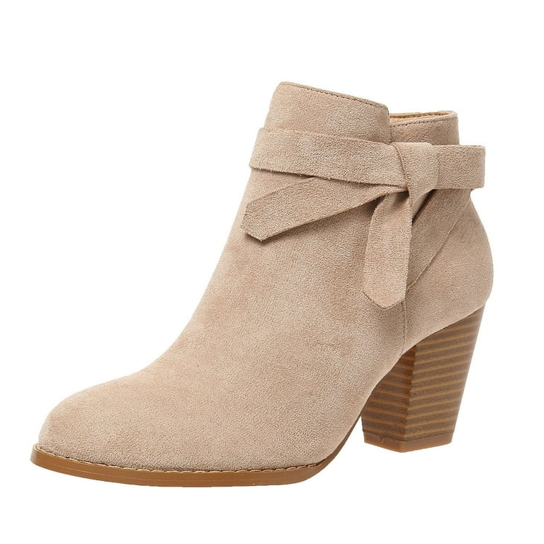 Caqnni Women's Low-heeled Ankle Boots-Duck Dirt Bike Boots Retro Dress Shoes for Women Zipper Chr... | Walmart (US)