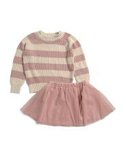 Girls 2pc Striped Sweater And Skirt Set | TJ Maxx