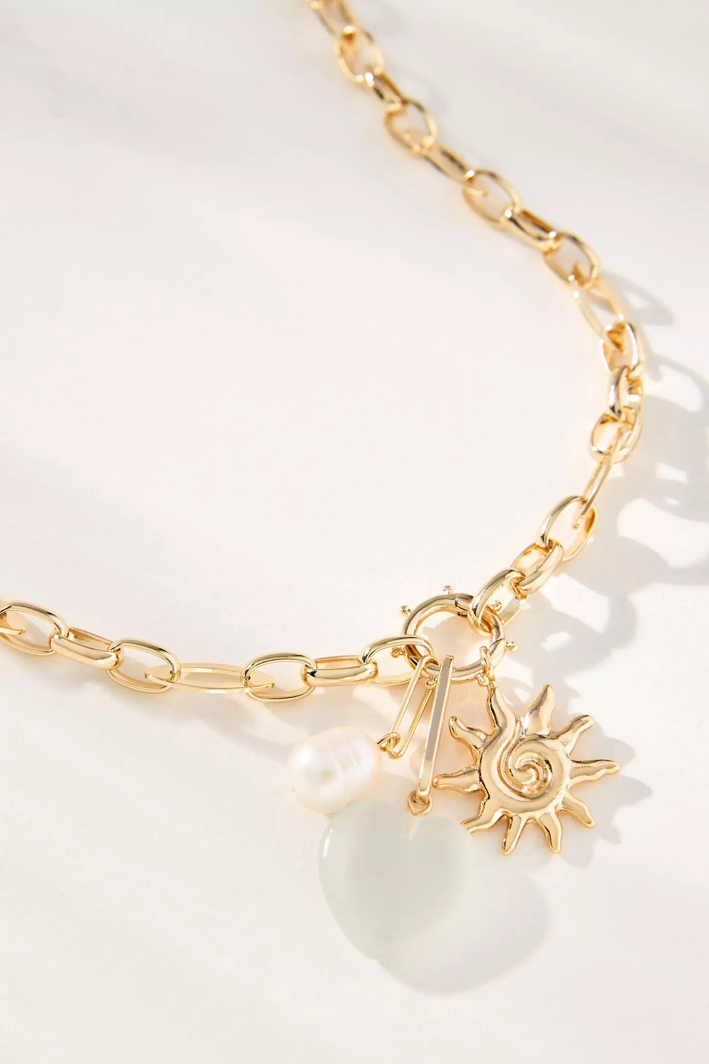 Thick Chain Charm Cluster Necklace | Anthropologie (US)