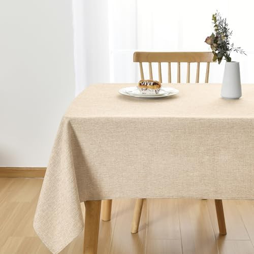 JIUZHEN Faux Linen Rectangle Tablecloth - Wrinkle and Stain Resistant Washable Table Cloth for Ki... | Amazon (CA)