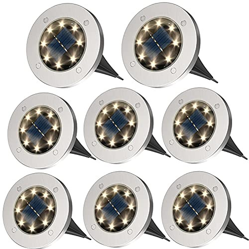 ZFITEI Solar Lights Outdoor Garden，Deck Lights Solar Powered - 8 LED ，Outdoor Solar Ground Lights fo | Amazon (UK)