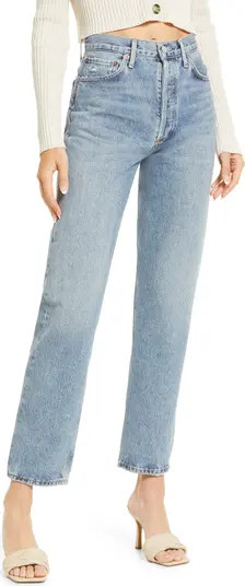 '90s Pinch High Waist Straight Leg Organic Cotton Jeans | Nordstrom